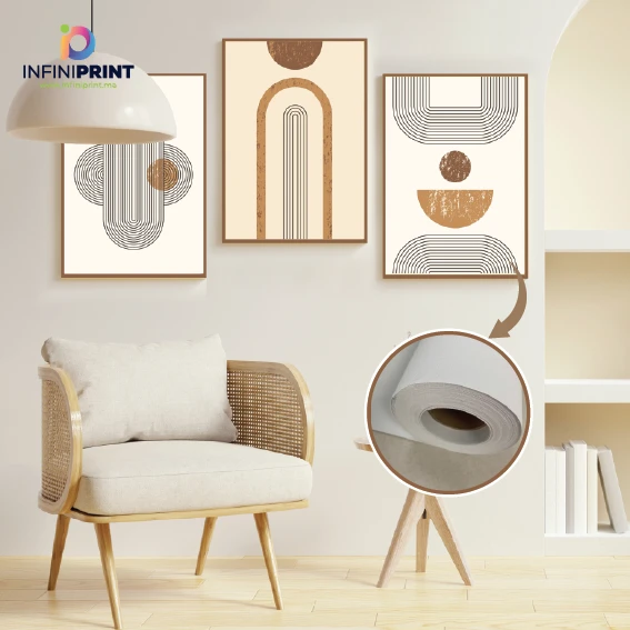 Impression sur Canva Cotton dos beige, dos blanc